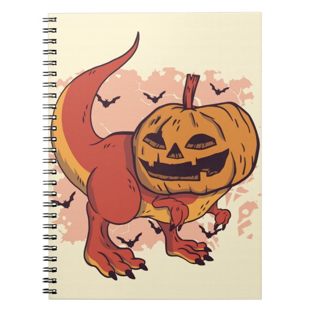 Pumpkin Dinosaur T-Rex Notizblock (Vorderseite)