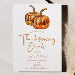 Pumpkin Disco Ball Erntedank Dinner Party Einladung