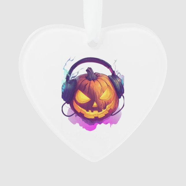 Pumpkin DJ Party Ornament (Vorderseite)
