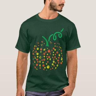 Pumpkin Dog Paw Print Lazy Halloween Kostüm Welpe T-Shirt