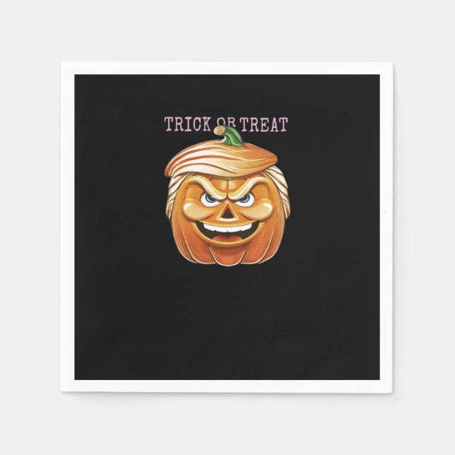 Pumpkin Donald, lustiges Halloween Beängstigender  Serviette (Vorderseite)