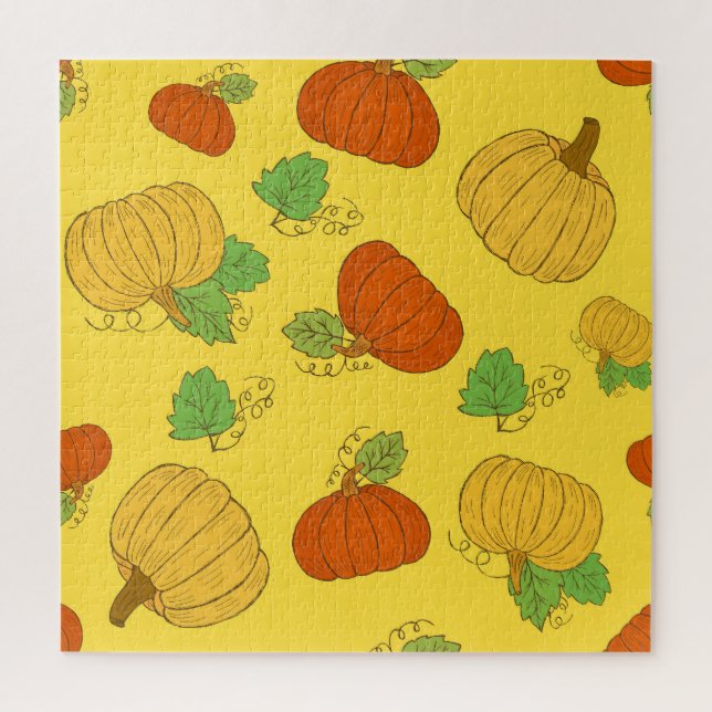 Pumpkin Doodle: Hand gezogen Nahtlos Puzzle (Vertikal)