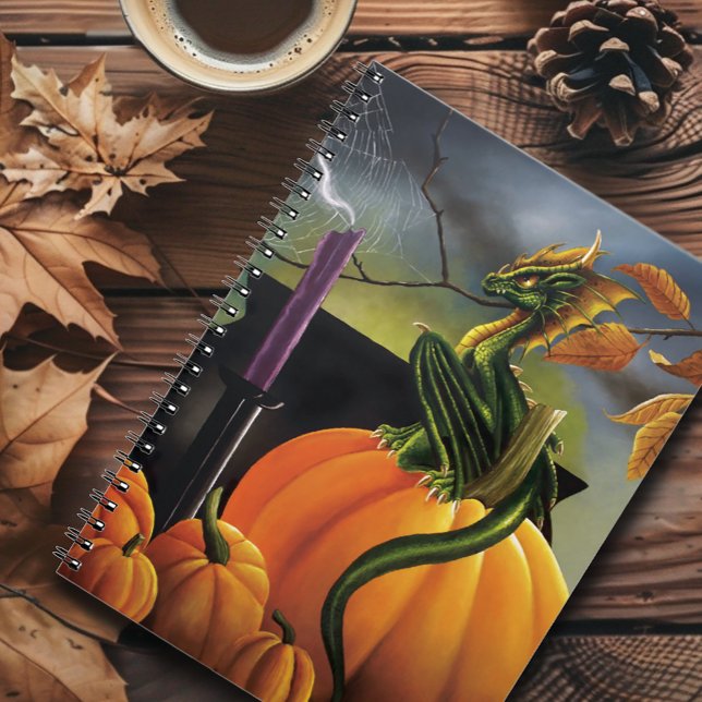 Pumpkin Dragon Cauldron Halloween Notizblock (Von Creator hochgeladen)