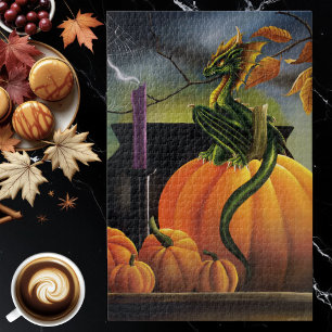 Pumpkin Dragon Cauldron Halloween Puzzle