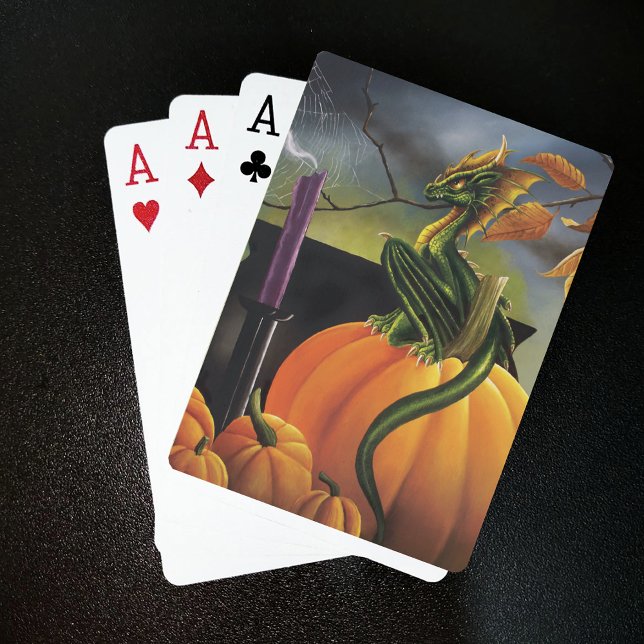 Pumpkin Dragon Cauldron Halloween Spielkarten (Von Creator hochgeladen)