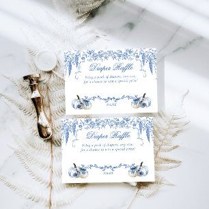 Pumpkin Dusty Blue Toile Floral Diaper Kinderdusch Begleitkarte