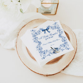 Pumpkin Dusty Blue Whimsical Floral Baby Dusche Serviette