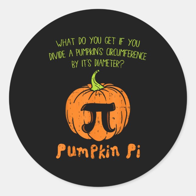 Pumpkin E Math Shirt Funny Halloween Thanksgiving  Runder Aufkleber (Vorderseite)