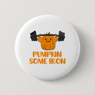 Pumpkin einige Eisen Spaß Halloween Gym Workout Li Button