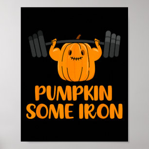 Pumpkin einige Eisen Spaß Halloween Gym Workout Li Poster