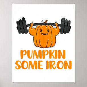 Pumpkin einige Eisen Spaß Halloween Gym Workout Li Poster