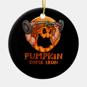 Pumpkin einige eiserne Funny Halloween Gym Workout Keramik Ornament