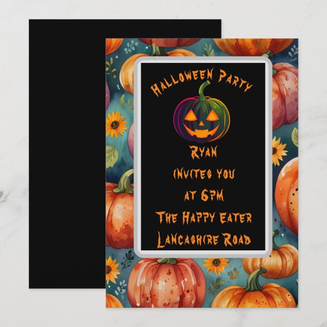 Pumpkin Einladung (Vorne/Hinten)
