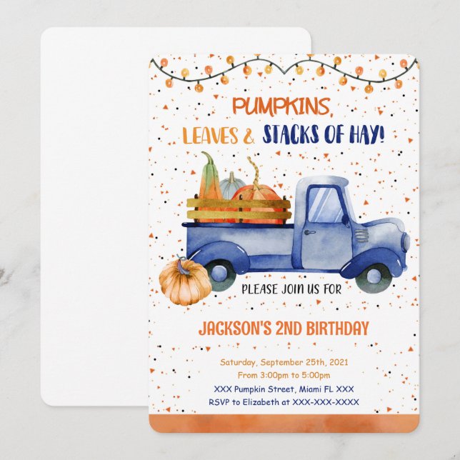 Pumpkin-Einladung Einladung (Vorne/Hinten)
