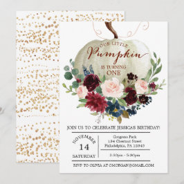 Pumpkin Einladung zum ersten Geburtstag - Herbst G