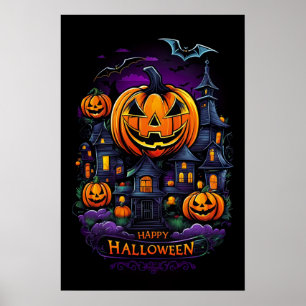 Pumpkin Embrace, Halloween-Haus Poster