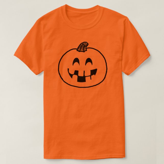 Pumpkin Emoji lächeln halloween Kürbislaterne grau T-Shirt (Design vorne)