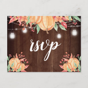 Pumpkin ernten Autumn Lights Wedding RSVP Postkarte