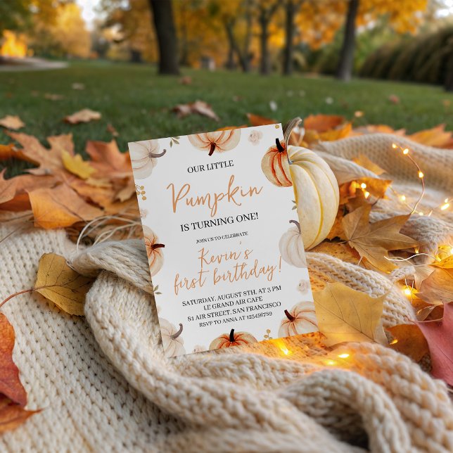Pumpkin Erste Geburtstagsparty Einladung (Von Creator hochgeladen)
