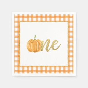 Pumpkin Erster Geburtstag Napkin - Junge Orange Ka Serviette