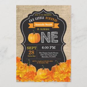 Pumpkin Erstgeburt Einladung Orange Burlap