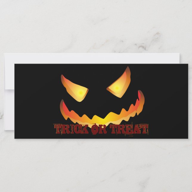 Pumpkin Face 2 für Halloween Einladung (Vorderseite)