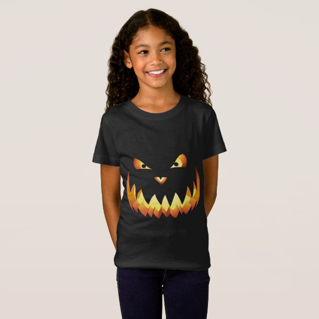 Pumpkin Face 4 für Halloween T-Shirt (Vorne ganz)