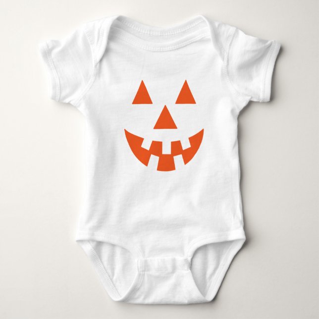 Pumpkin Face Baby Strampler (Vorderseite)