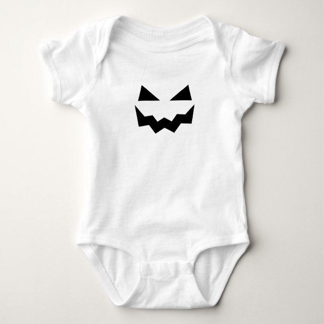 Pumpkin  Face Halloween Baby Strampler (Vorderseite)