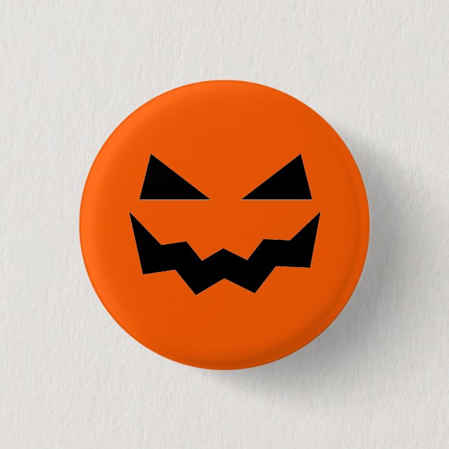 Pumpkin  Face Halloween Button (Vorderseite)