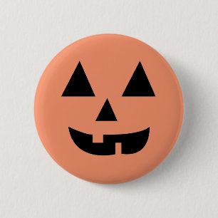 Pumpkin Face Halloween Button