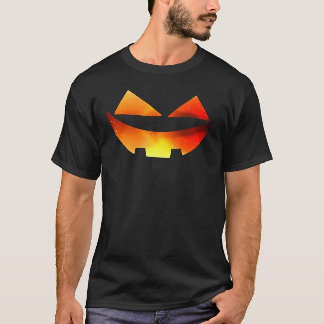 Pumpkin Face Halloween Jack O Lantern Easy Costume T-Shirt (Vorderseite)