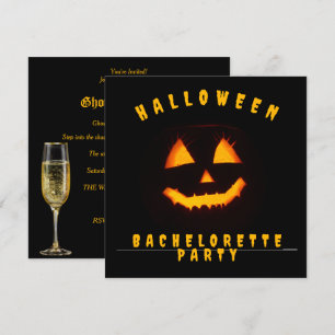 Pumpkin Face Halloween Junggeselinnen-Abschied Einladung