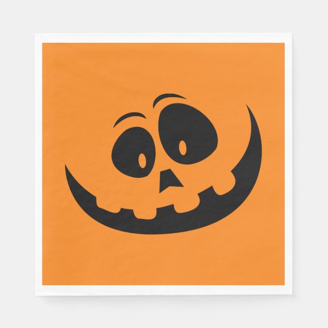 Pumpkin Face Orange Halloween Serviette (Vorderseite)
