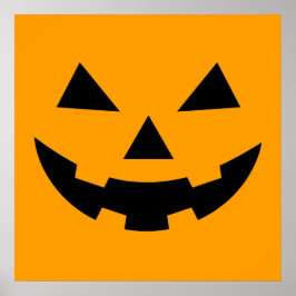 Pumpkin Face Square Poster (24x24)