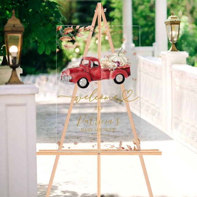 Pumpkin Fall Baby Dusche Begrüßungszeichen Acrylschild (Von Creator hochgeladen)