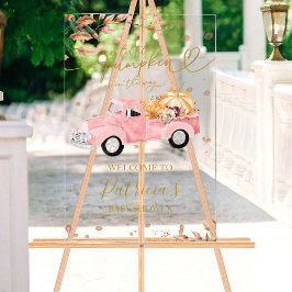 Pumpkin Fall Baby Dusche Begrüßungszeichen Acrylschild