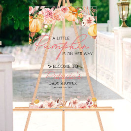 Pumpkin Fall Baby Dusche Begrüßungszeichen Acrylschild