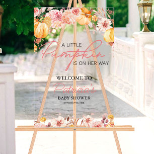 Pumpkin Fall Baby Dusche Begrüßungszeichen Acrylschild