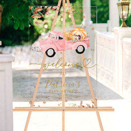 Pumpkin Fall Baby Dusche Begrüßungszeichen Acrylschild