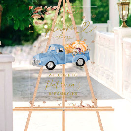 Pumpkin Fall Baby Dusche Begrüßungszeichen Acrylschild