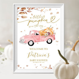 Pumpkin Fall Baby Dusche Begrüßungszeichen Poster
