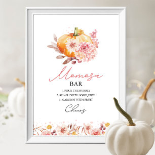 Pumpkin Fall Baby Dusche MOMosa Bar Sign Poster