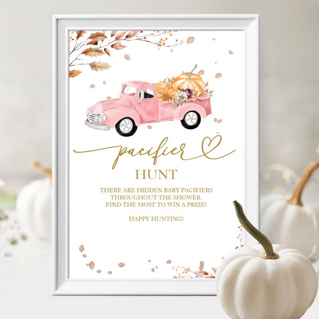 Pumpkin Fall Baby Dusche Schnuller Hunt Schild (Von Creator hochgeladen)