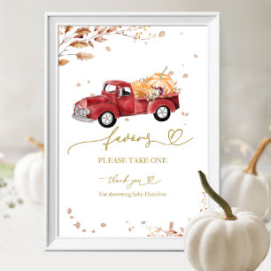 Pumpkin Fall Baby Duwer Lieblingszeichen Poster