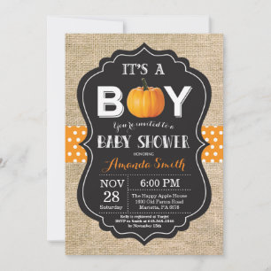 Pumpkin Fall Baby Shower Einladungskarte Burlap Einladung