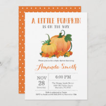 Pumpkin Fall Baby Shower Einladungskarte