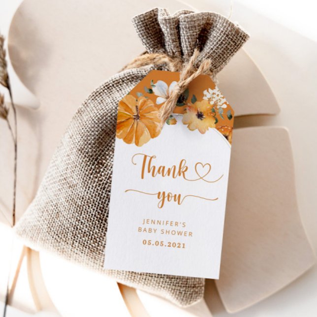 Pumpkin Fall Babydusche danke Tag Geschenkanhänger (Von Creator hochgeladen)