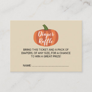 Pumpkin Fall Babydusche Windeln Raffle Ticket