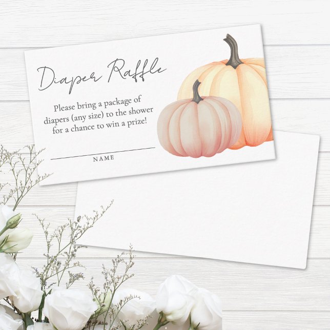 Pumpkin Fall Babydusche Windelwanne Begleitkarte (Pumpkin Fall Baby Shower Diaper Raffle Enclosure Card)